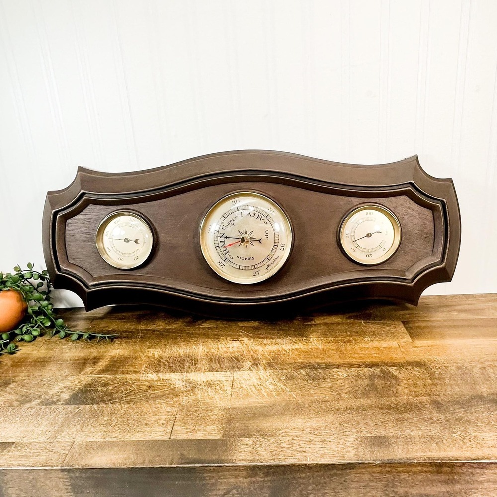 Vintage Airguide Weather Instrument Thermometer, Hygrometer, Barometer